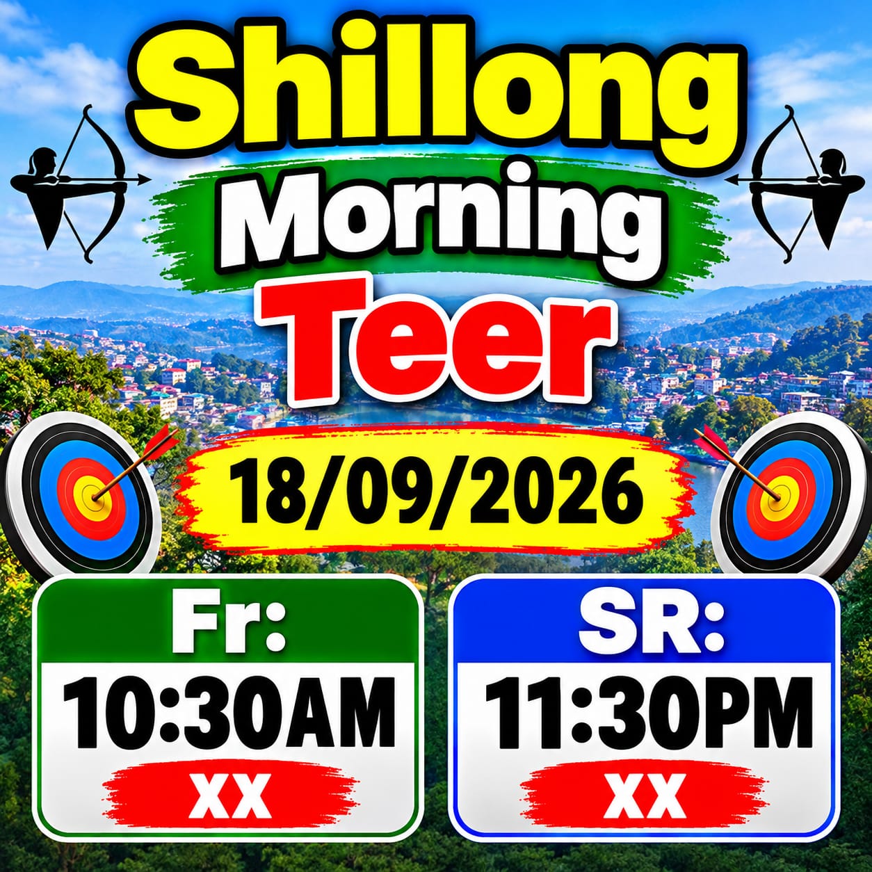 Shillong Morning Teer Result Today: FR 10:30 AM & SR 11:30 AM